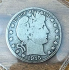 1915-S Barber Half Dollar 50C 0.900 Silver Business Strike KM#117 1.6 M. MINTED!