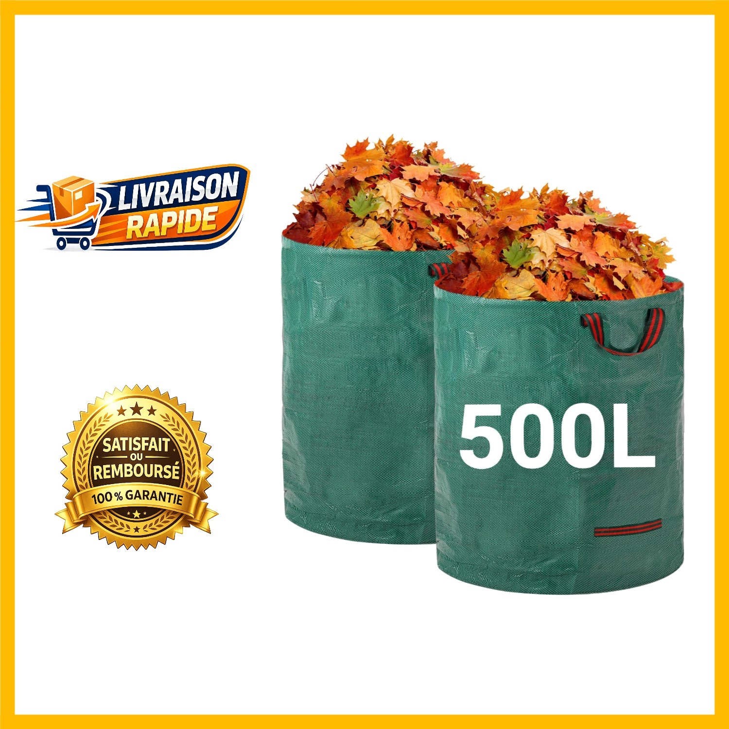 Sacs de jardin Velway 500L pliables pour simplifier l'entretien de l'extérieur