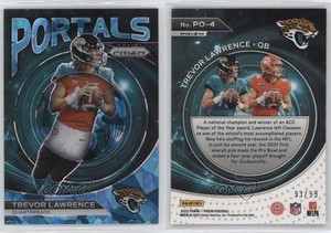2023 Panini Prizm Portals Blue Ice Prizm /99 Trevor Lawrence #PO-4