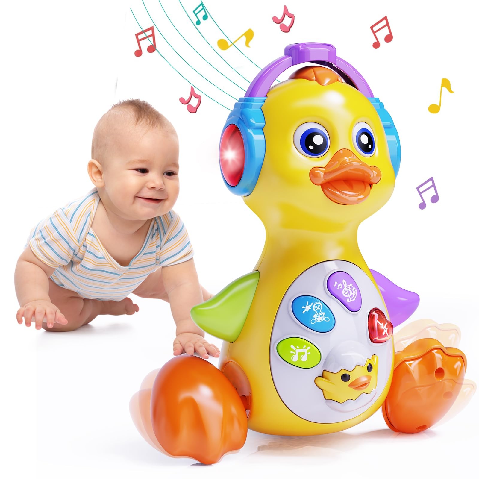 Jouet Rampant Bébé pour Apprendre à Marcher, Aide à la Motricité Musicale 6-12 Mois