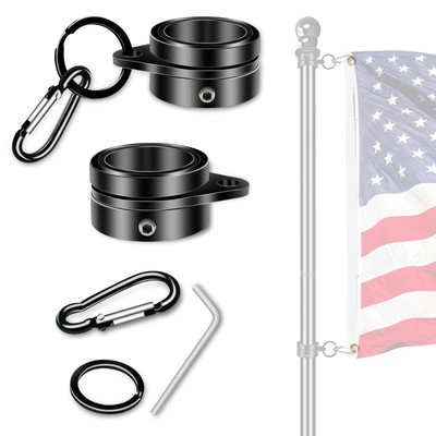 NQ Flag Pole Rotating Rings for 3/4~1 Inch Diameter Pole, 2pack, Black 