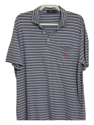 Polo Ralph Lauren Size Large Striped Collared T-Shirt - VGC - Image 1 of 4