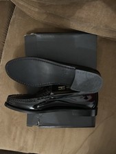 GH BASS WEEJUNS HEART    Black patent leather Whitney Loafers Size 9 BRAND NEW