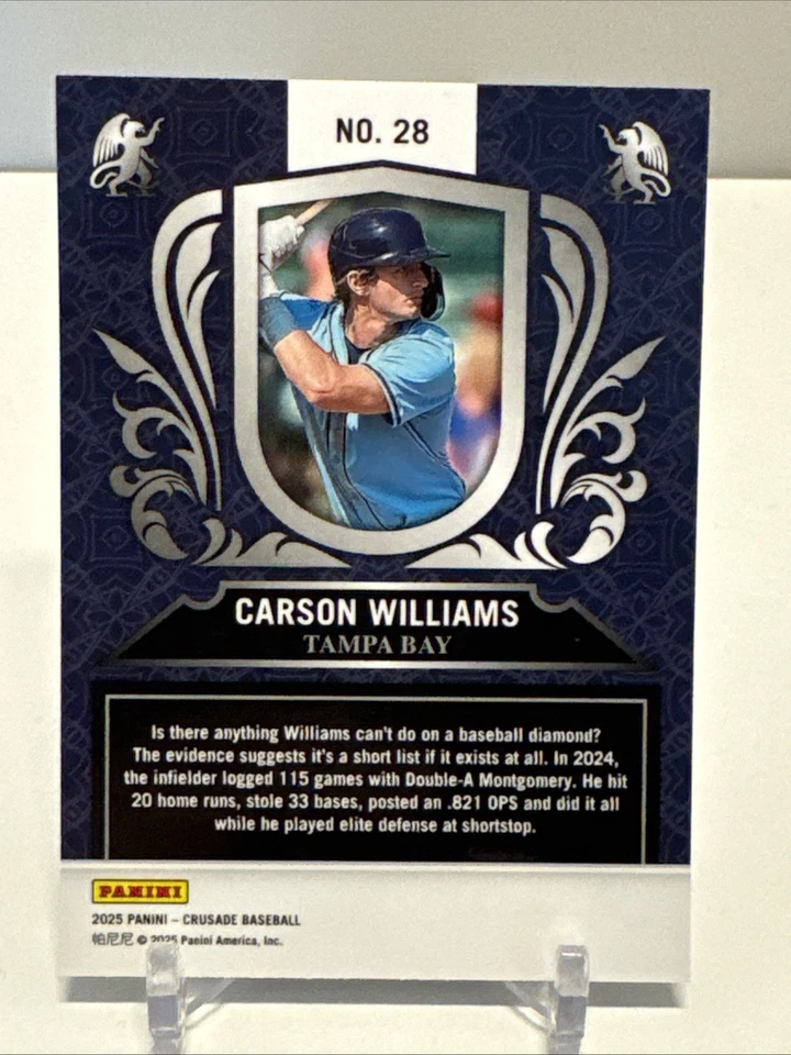 2025 Carson Williams Panini Crusade Blue Cracked Ice Prizm #28 - Image 2 of 2