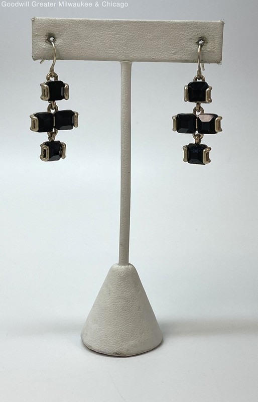 Kenneth Cole Gold Tone Enamel Geometric Dangle Earrings 9.1g