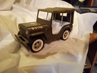 Tonka Toys Pressed Steel Military Jeep With Canopy And Spare Tire G-2-2431