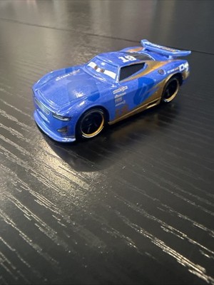 DISNEY PIXAR CARS 3 DANNY SWERVEZ, OCTANE GAIN, #19, Blue & Gold