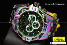 Invicta Pro Diver Men 52mm Carbon Fiber Dial Tinted Crystal Rainbow Chrono Watch