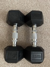 Rubber Hex Dumbells Pair 12.5kg