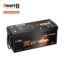 2025 LiTime 24V 100Ah Smart ComFlex LiFePO4 Lithium Battery For Solar RV Marine