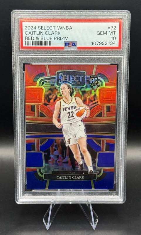 2024 Select WNBA #72 Caitlin Clark Red Blue Prizm SP /399 Rookie Card PSA 10