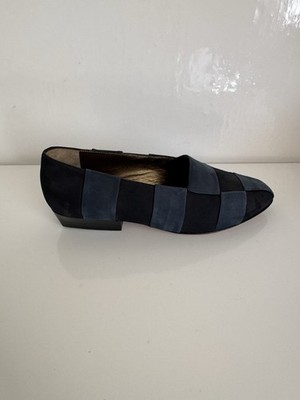 Elsa de Marco Vintage Slipper Pumps Dunkelblau Made in Italy Gr. 36,5 Neu