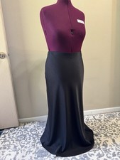 Elodie Women  s Black Solid Maxi Long Skirt Regular Fit Size L, Skirt