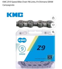 KMC Z9 9-Speed Bicycle Chain-116 Links-Silver-NEW IN ORIGINAL PACKAGING