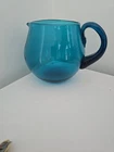 Blenko 6 3/4" Turquoise Pitcher 1950's MCMJug Blown Art Glass