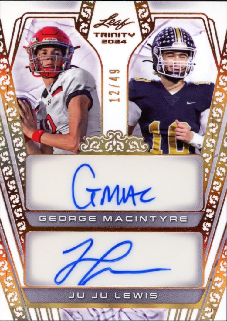 Juju Lewis / George Macintyre 2024 Leaf Trinity Dual Auto Autograph 12/49