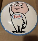 Vintage Esso Concave Porcelain Pump Sign