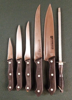 Koch Messer Kitchen Knife Set 5 Stainless Steel Knives & Sharpening Steel Rod
