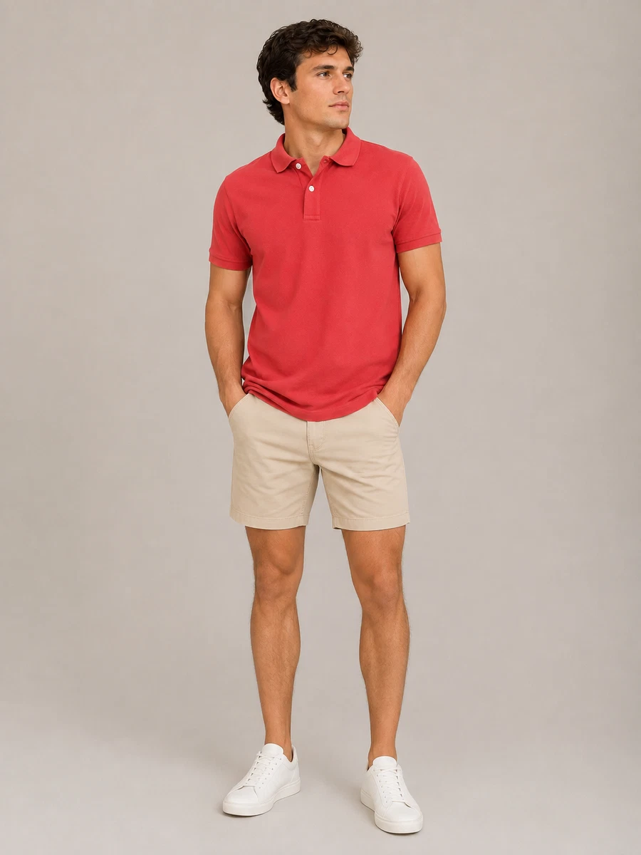 Favourites Mens Short Sleeve Polo Shirt size Medium Colour Red