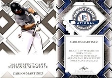 CARLOS MARTINEZ Rookie 2023 Leaf Perfect Game National Showcase BASEBALL CARD 23. rookie card picture