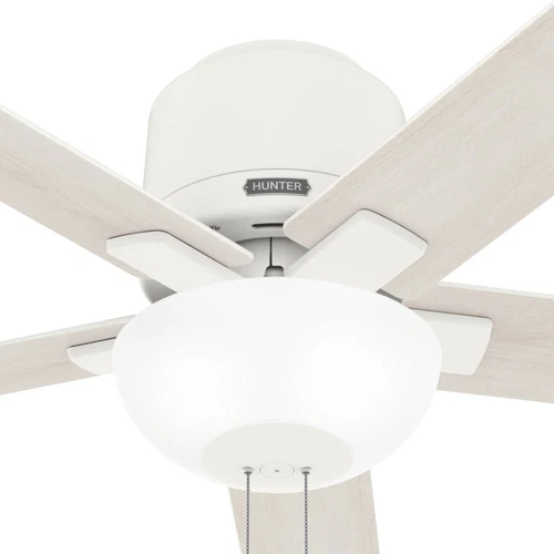 Hunter 44 inch Fitzgerald Matte White Low Profile Ceiling Fan with LED Light Kit - Picture 9 of 12