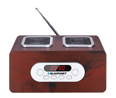 Blaupunkt PP5BR Tragbares FM-Radio  AUX USB SD MP3 Holz Design Retro Antenne