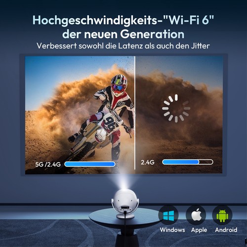 NEU 2025 4K Projektor Beamer HD Android WiFi Bluetooth FHD Tragbar 12000 Lumen - Bild 12 von 23
