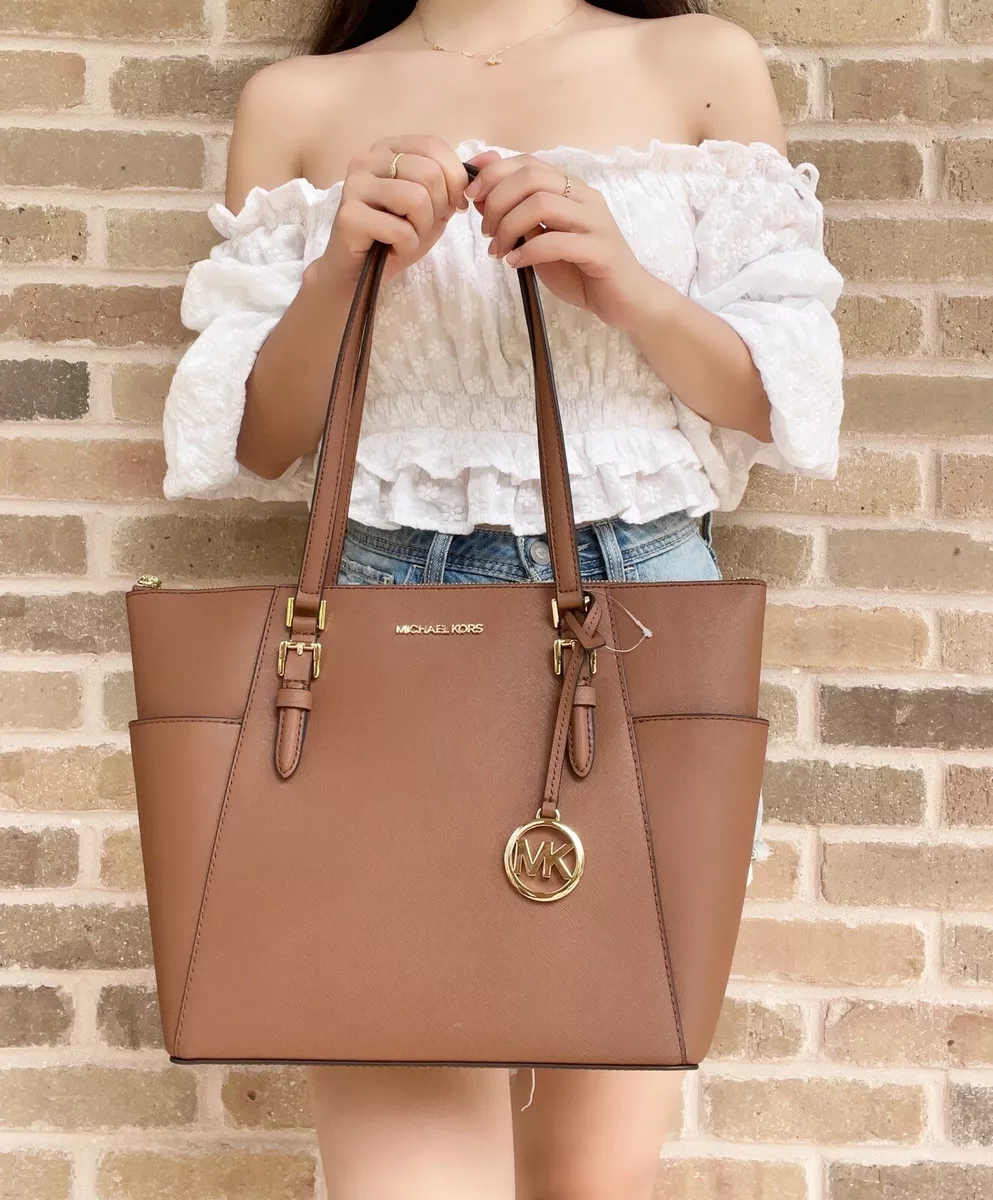 michael kors charlotte tote brown