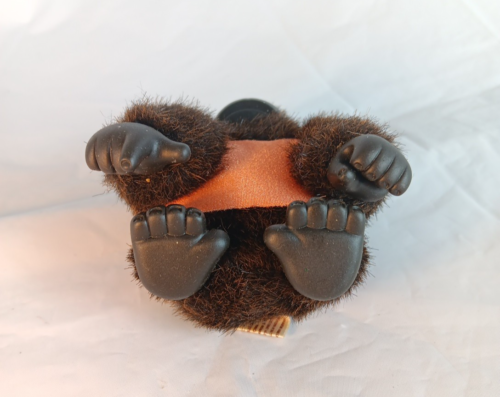 Applause Magical Mini Murphy Gorilla Plush 4in Drk Brown Banana Earring 1987 Vtg - Picture 6 of 9
