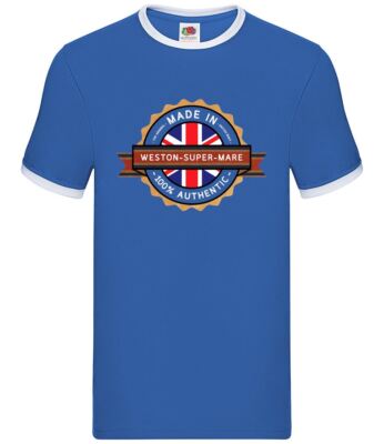 Made In Weston-Super-Mare - Mens Ringer - Town Born In Gift