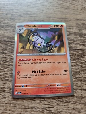 Chandelure 038/167 Holo Rare Twilight Masquerade Pokemon Karte Near Mint