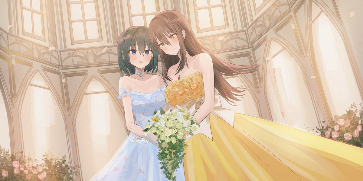 anime bridesmaid dresses images Anime Girls Original Characters Wedding Dress Gaming Mat Desk 25549