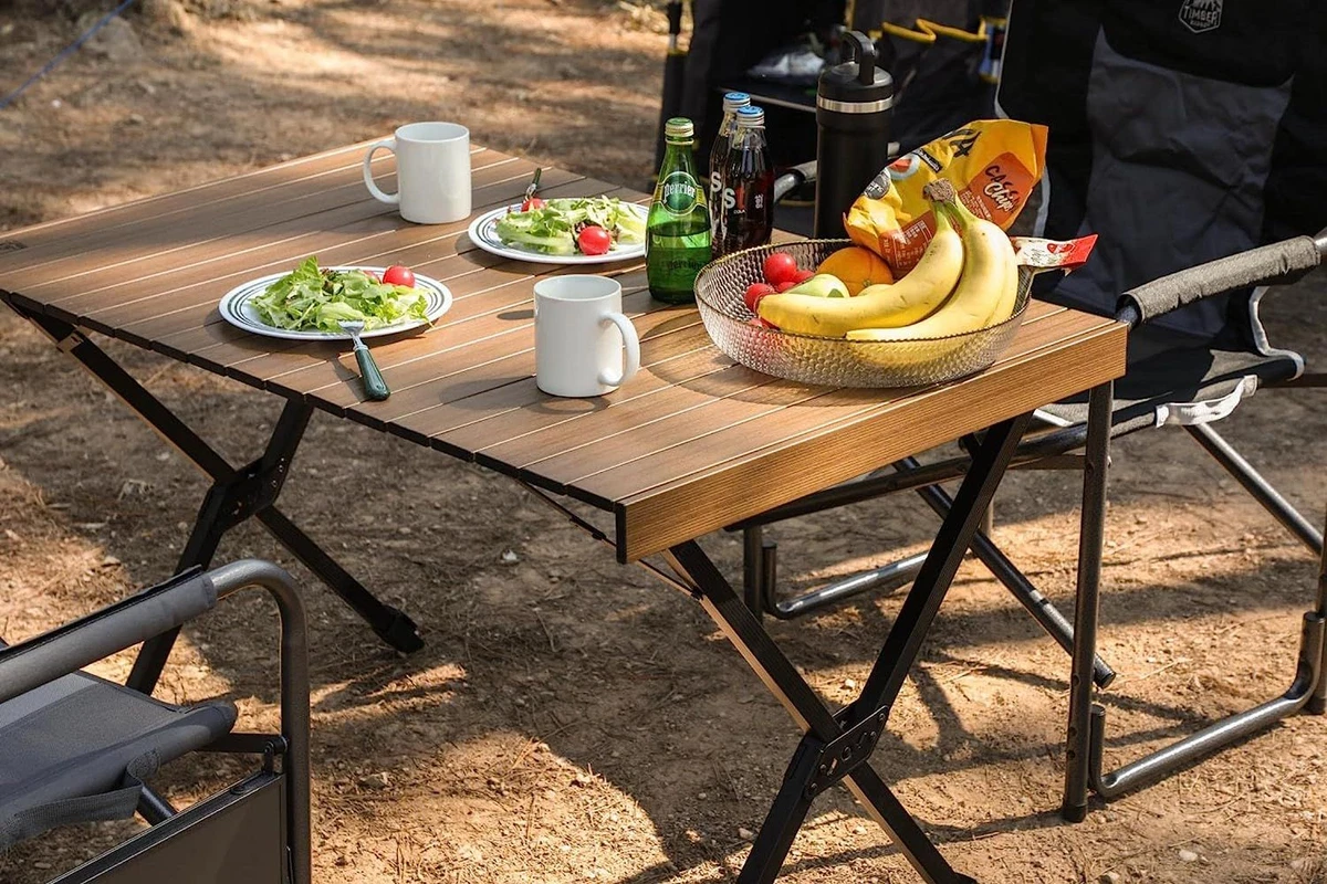 Timber Ridge Folding Camping Table That Fold Up Aluminum Foldable Portable