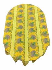 French Provencal 100 Cotton Tablecloth Lavender Bouquets Yellow France 59 X 118