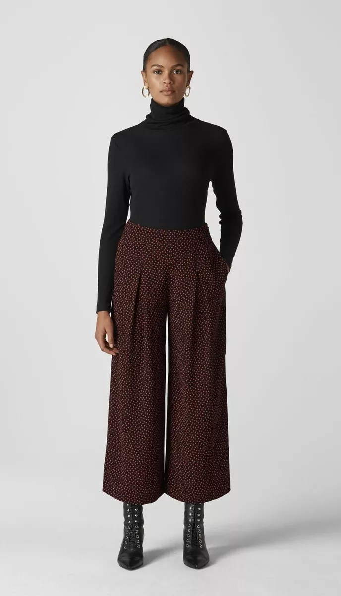 Black Wide Leg Crop Trouser, WHISTLES