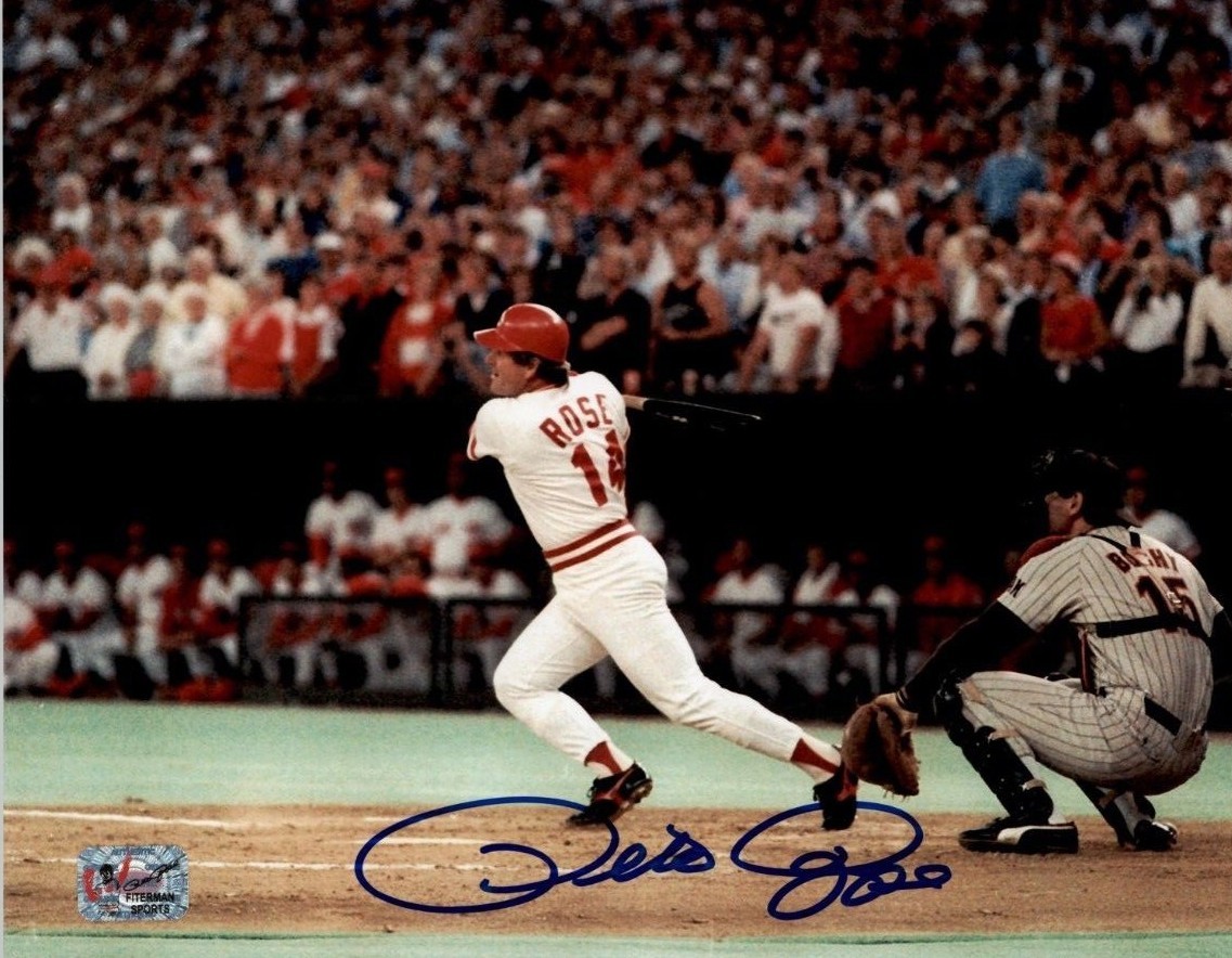 Pete Rose Autographed Signed 8x10 Photo Exclusive Hologram Red 6 