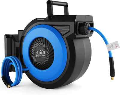 Retractable Air Hose Reel Wall Mount Penumatic Automatic Rewind 300PSI Hybrid A+