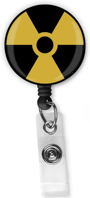 Radioactive Retractable Badge - Radiation Hazard Warning Sign Nuclear Symbol Cli