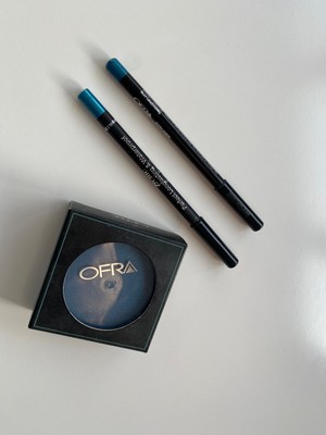 3er Set türkisfarbener Eyeliner + Augenstift + Lidschattenpuder
