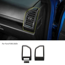 Dashboard Side Air Outlet Vent Cover Trim For Ford F150 2015-19 Black Wood Grain