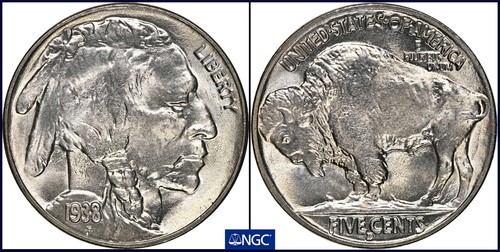Buffalo Nickel 1938-D/S, NGC MS-67! FS-512. Absolutely Stunning Coin!!! - Picture 4 of 9