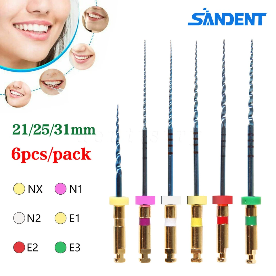 Caja 1-50 Limas Dentales Endo Rotativas Azul Uso Motor Endodoncia 21mm/25mm/31mm Foto 3 de 4