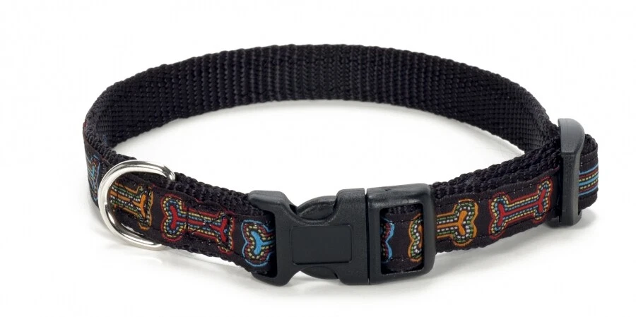 Douglas Paquette MARQUE BONE BLACK Nylon Ribbon Adjustable Dog Harness Collar eBay