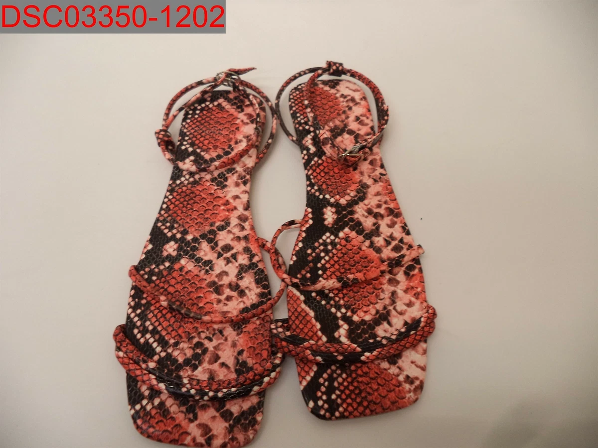 Red snakeskin best sale sandals