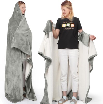 Borpein tragbare Decke mit Fußbezug, weich und warm für Sofa-Liebhaber für Frauen