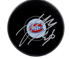 JESSE YLONEN MONTREAL CANADIENS SIGNED AUTOGRAPHED LOGO PUCK WITH COA