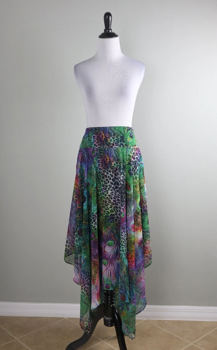 Asymmetric leopard maxi skirt top