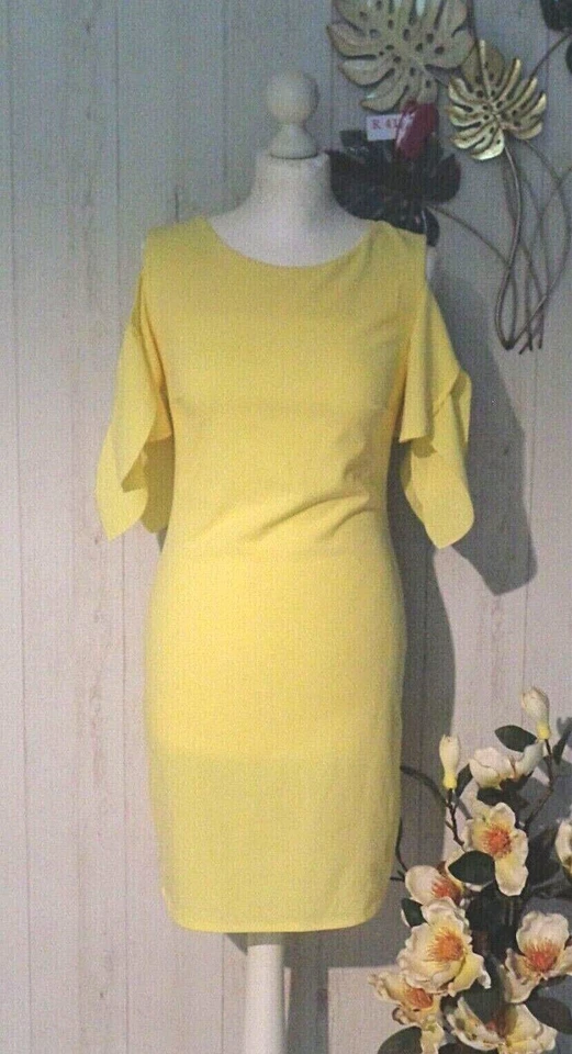 Vêtement occasion femme : Robe de soirée jaune - T : 38 - Photo 1/2
