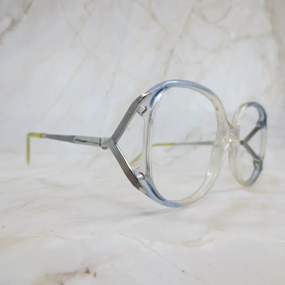 Marco de gafas Safilo Lady Elasta 5589 azul transparente de gran tamaño 53-16-120 Foto 2 de 4