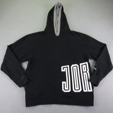 Jordan Hoodie Mens Medium Black White Air Sport DNA Fleece Pullover Sweater 